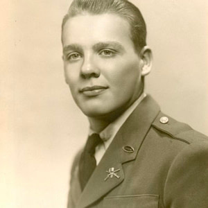 Bob Crosby wearing a uniform posing for a photo